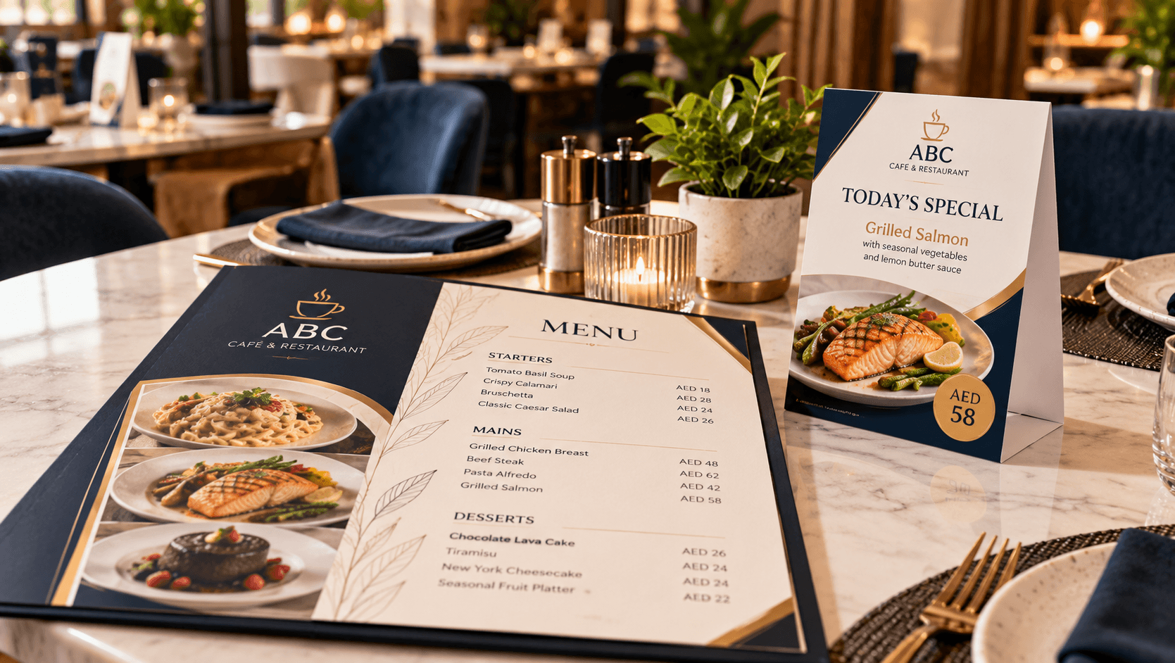 Restaurant and Cafe Printing Guide: Menus, Table Tents, Takeaway Bags